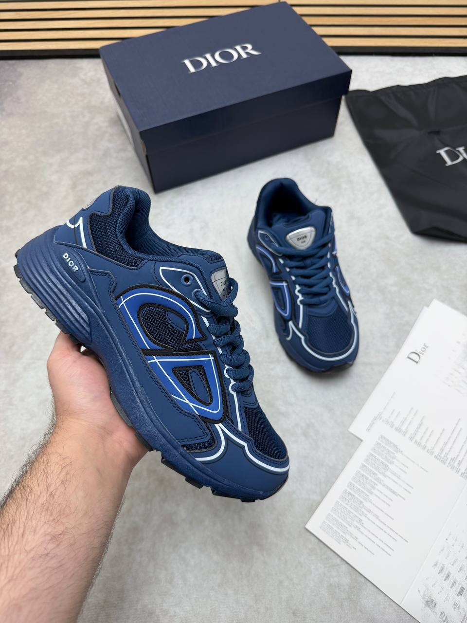 photo 5938073289710309032 y.jpg Dior B30 Men's Technical Mesh Sneakers in Navy Blue Colour Men's Trainers Reps Sale UK Best Quality AAA Replica