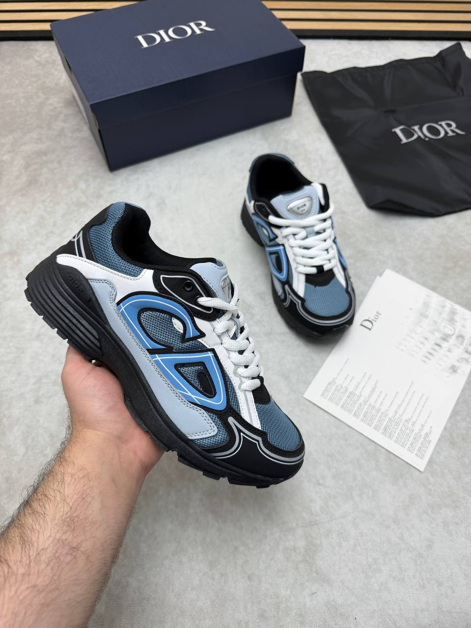 photo 5938073289710309039 y b30f135f ccac 4af8 887a 50b954c83b78 1.jpg Dior B30 Men's Technical Mesh Sneakers in Light Blue / Black Colorway Sneakers Men's Trainers Reps Sale UK Best Quality AAA Replica
