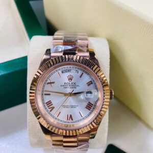 Rolex Day-Date 40 Everose Gold White Roman Dial 228235 Men's Watch Reps Sale UK Replica AAA Best Quality