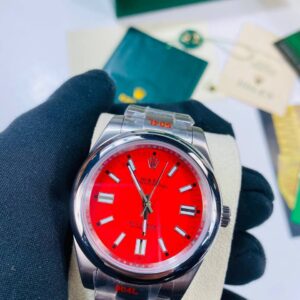 Rolex Oyster Perpetual 124300 Men's Watch Coral Red Dial Reps Sale UK Best Quality AAA Replica