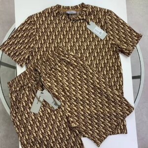 Dior Oblique Jacquard T-Shirt and Shorts Set Men's Reps Sale UK Best Quality Sale AAA Replica