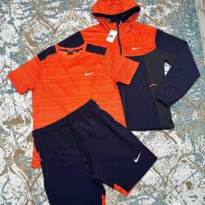 Nike Dri-FIT Textured Training Tracksuit Set in Orange/Navy Blue/Dark Grey Men's Reps Sale UK Best Quality AAA Replica