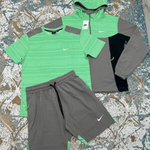 Nike Dri-FIT Textured Training Tracksuit Set Green/Medium Grey/Black Men's Reps Sale UK Best Quality AAA Replica