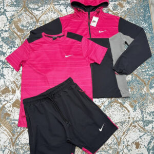 Nike Dri-FIT Textured Training Tracksuit Set Hot Pink/Black/Grey Men's Reps Sale UK Best Quality AAA Replica