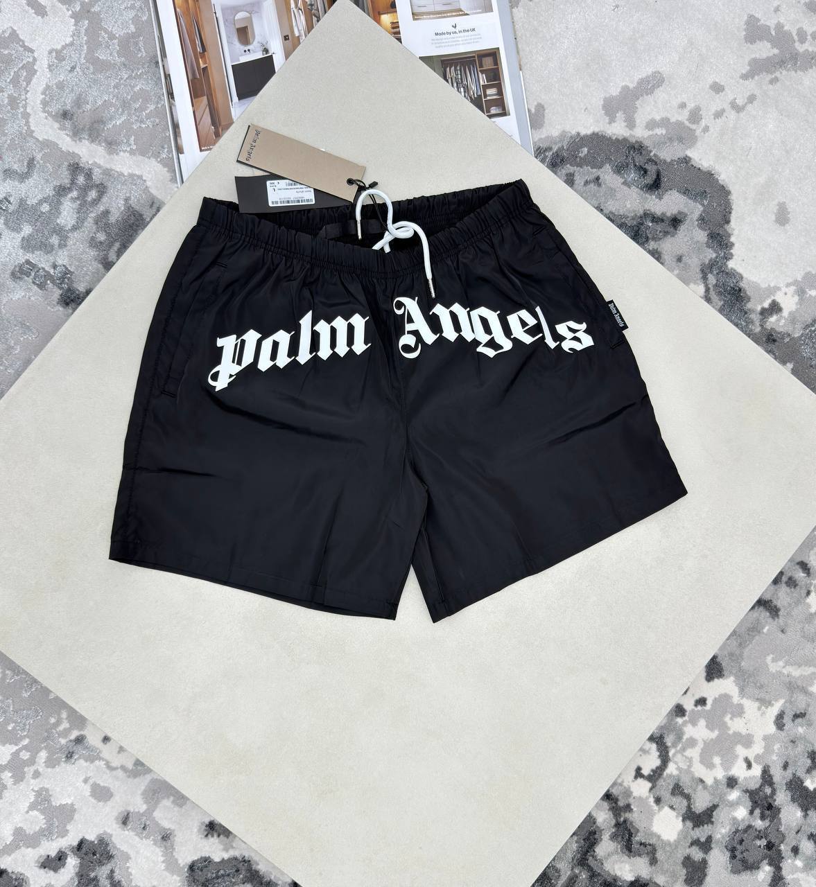 photo 5947382717223734440 y 1.jpg Palm Angels Men's Classic Logo Swim Shorts in Black Color Men's Reps Sale UK Best Quality AAA Replica