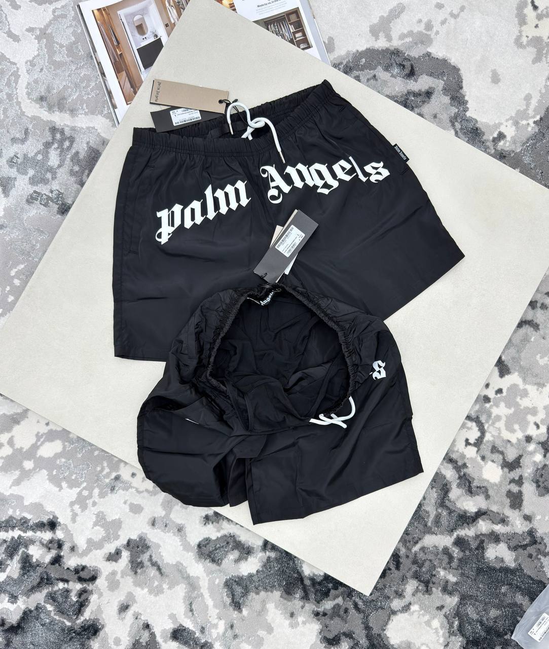 photo 5947382717223734441 y 1.jpg Palm Angels Men's Classic Logo Swim Shorts in Black Color Men's Reps Sale UK Best Quality AAA Replica