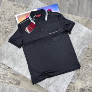 Gucci Men's Classic Cotton Polo Top with Striped Collar & Pocket in Different Colors Reps Sale UK Sale Best Quality AAA Replica