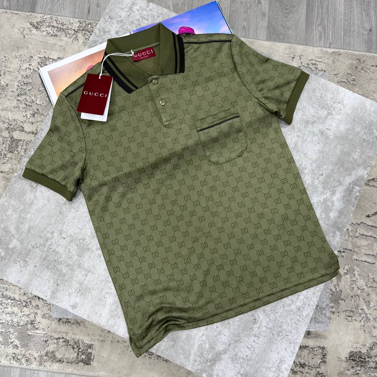photo 5947382717223734459 y 1.jpg Gucci Men's Classic Cotton Polo Top with Striped Collar & Pocket in Different Colors Reps Sale UK Sale Best Quality AAA Replica