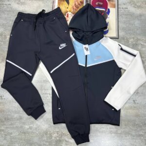 Nike Men's Tech Fleece Full-Zip Hooded Tracksuit Set in Navy/Blue/White Color Reps Sale UK Best Quality AAA Replica
