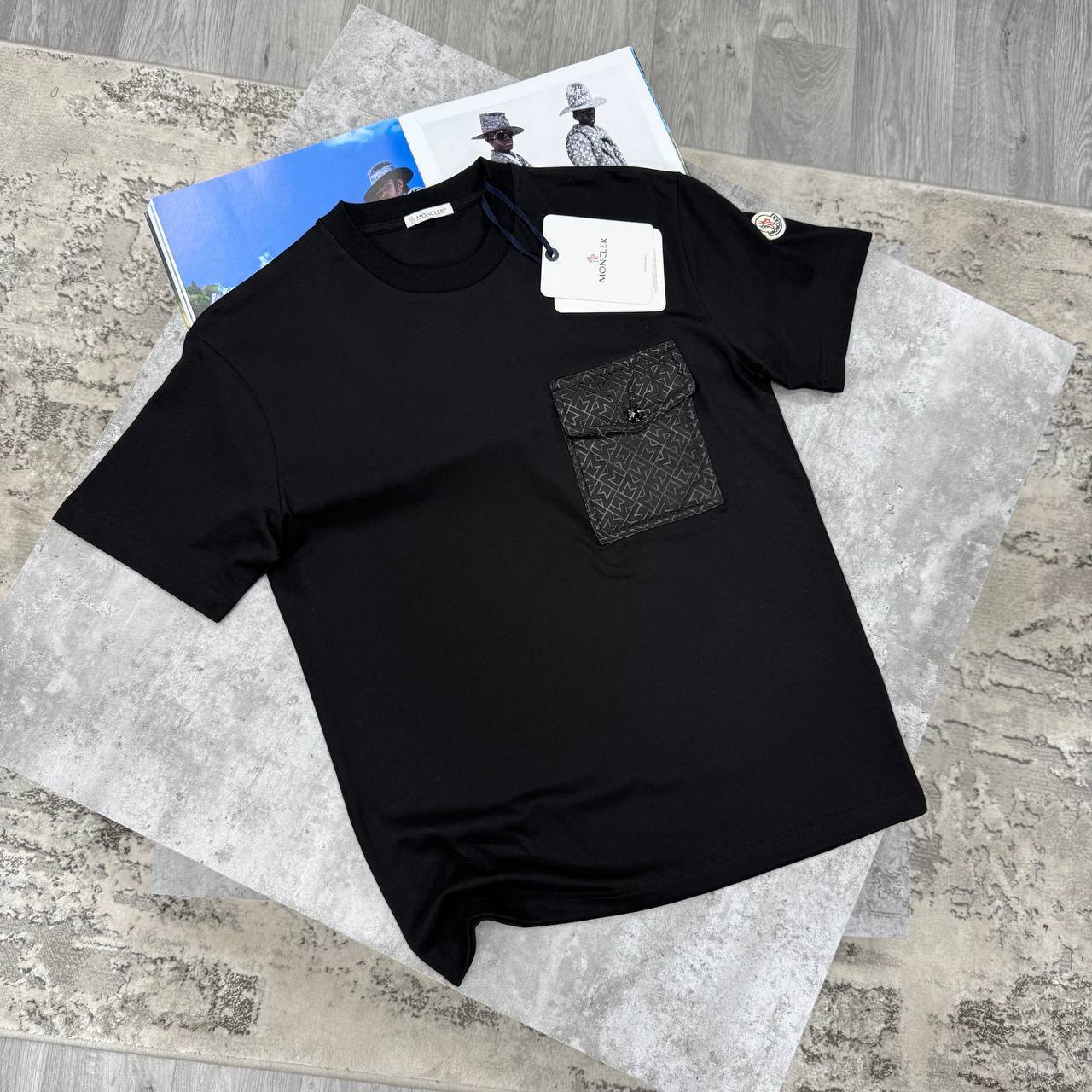 photo 5947382717223734517 y.jpg Moncler Monogram Pocket Cotton T-Shirt in Different Colour Men's Women's Reps Sale UK Best Quality Replica