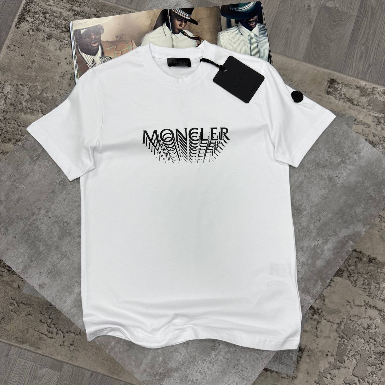 photo 5947382717223734527 y.jpg Moncler Optical Illusion Logo T-Shirt in Different Colour Men's Women's Reps Sale UK Best Quality Replica