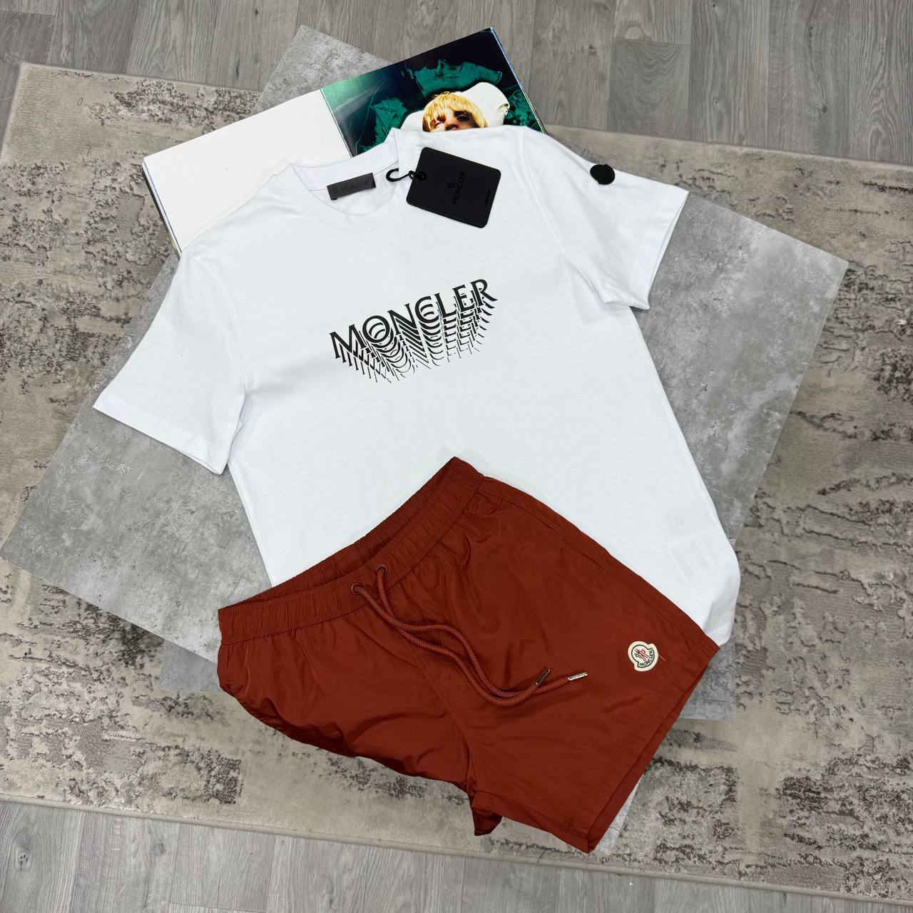 photo 5947382717223734532 y 7.jpg Moncler Optical Wave Graphic T-Shirts & Shorts Set in DIfferent Colour Men's Reps Sale UK Best Quality Replica