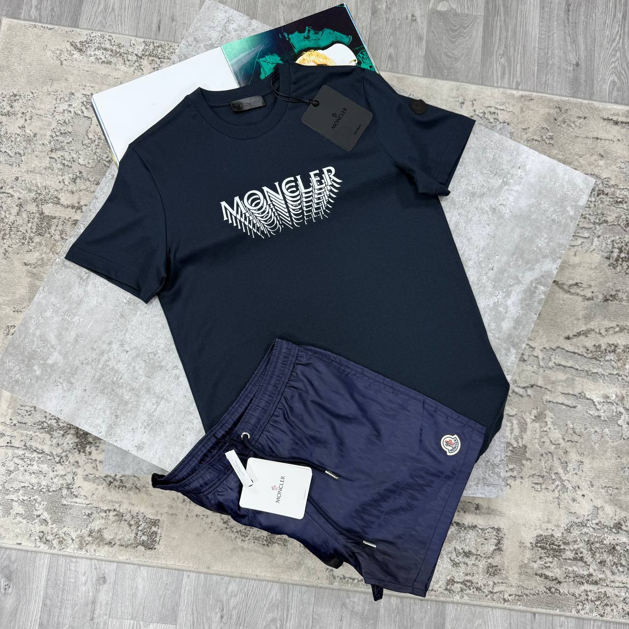 photo 5947382717223734535 y 7.jpg Moncler Optical Wave Graphic T-Shirts & Shorts Set in DIfferent Colour Men's Reps Sale UK Best Quality Replica