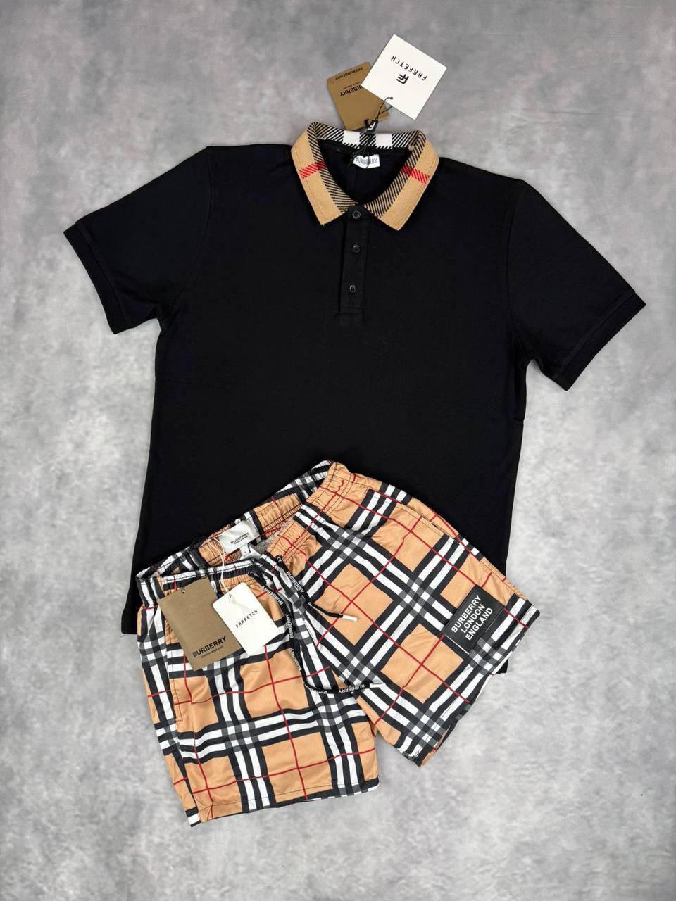 photo 5954142355797511422 y 10.jpg Burberry Men’s Check Collar Polo Shirt & Vintage Check Swim Shorts Set in 2 Colour Reps UK Sale Best Quality AAA Replica