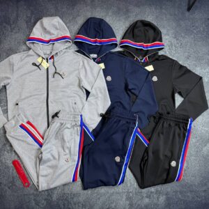 Moncler Zip-Up Tracksuit Tricolor Stripes men's AAA replica UK - different colours designer reps sale