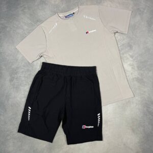 Berghaus Terrain Trek T-Shirts & Shorts Set Grey/Black Men's Reps Sale UK Best AAA Quality Replica
